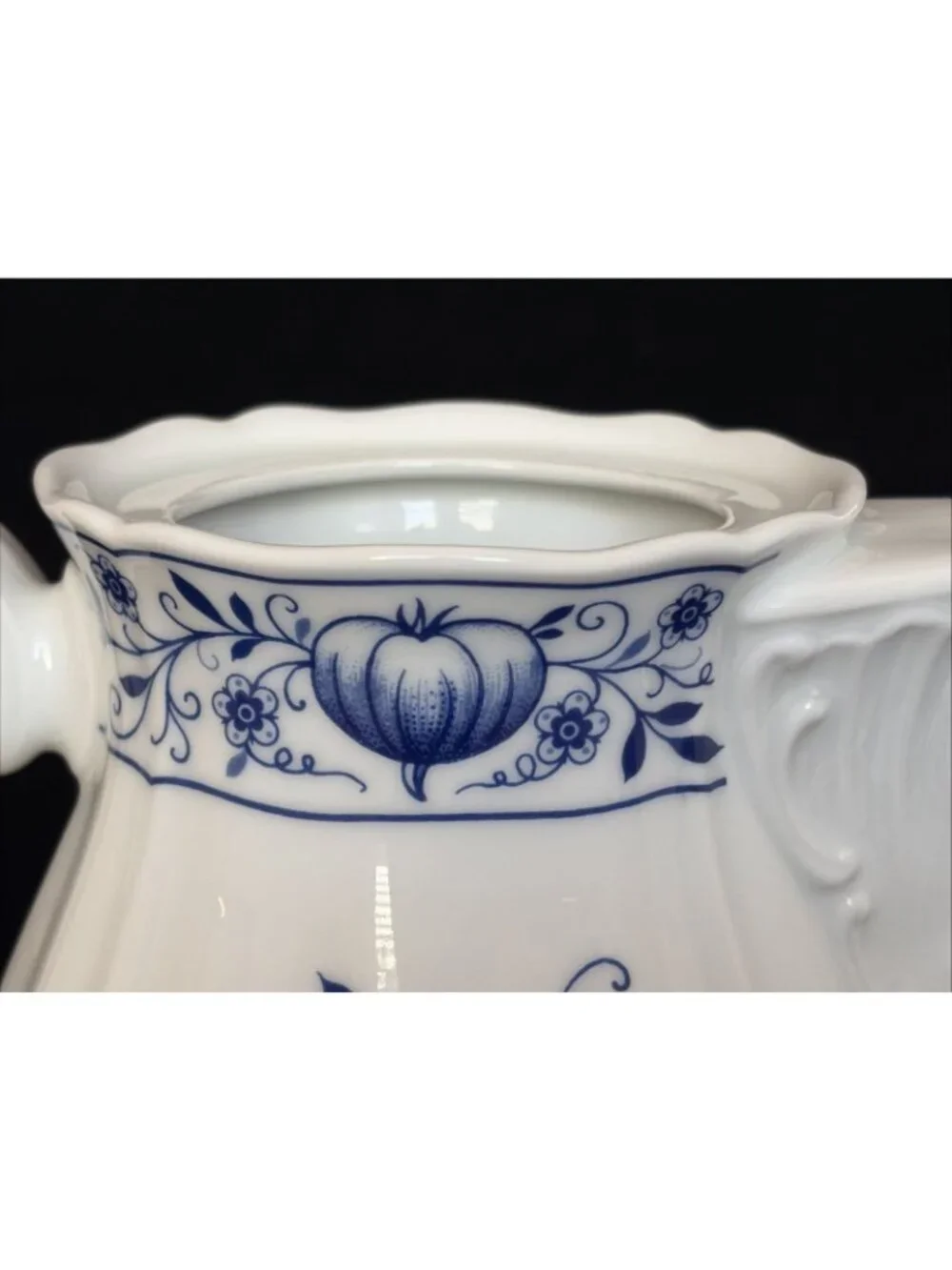 Vintage Retsch Bavaria Germany Blue Onion Porcelain Tea Coffee Pot Lid 9.5in